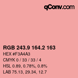 Color code: RGB 243.9 164.2 163 | qconv.com