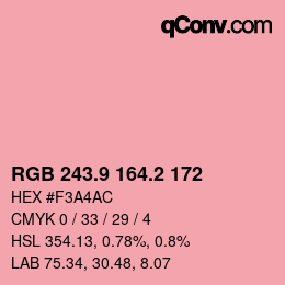 Color code: RGB 243.9 164.2 172 | qconv.com