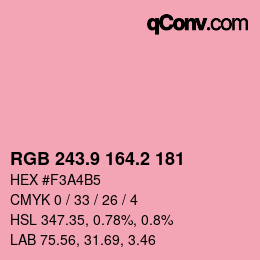 Color code: RGB 243.9 164.2 181 | qconv.com