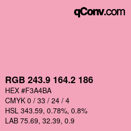 Color code: RGB 243.9 164.2 186 | qconv.com
