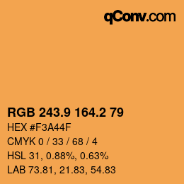 カラーコード: RGB 243.9 164.2 79 | qconv.com