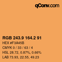 Color code: RGB 243.9 164.2 91 | qconv.com