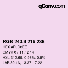 Color code: RGB 243.9 216 238 | qconv.com