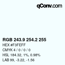 Color code: RGB 243.9 254.2 255 | qconv.com