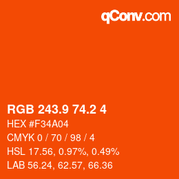 カラーコード: RGB 243.9 74.2 4 | qconv.com