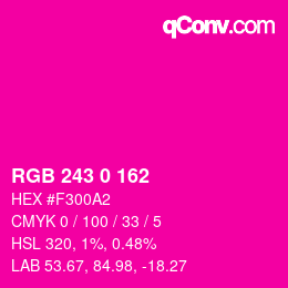Color code: RGB 243 0 162 | qconv.com