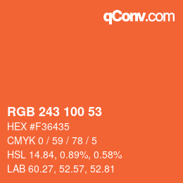 Farbcode: RGB 243 100 53 | qconv.com