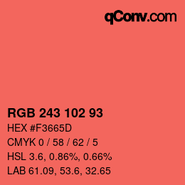 Farbcode: RGB 243 102 93 | qconv.com