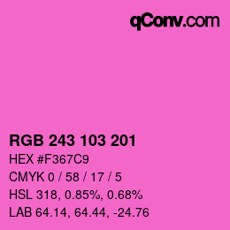 Color code: RGB 243 103 201 | qconv.com