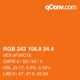 カラーコード: RGB 243 108.8 24.4 | qconv.com