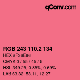 カラーコード: RGB 243 110.2 134 | qconv.com