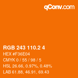 カラーコード: RGB 243 110.2 4 | qconv.com