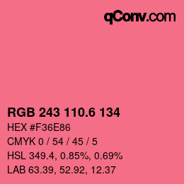 カラーコード: RGB 243 110.6 134 | qconv.com
