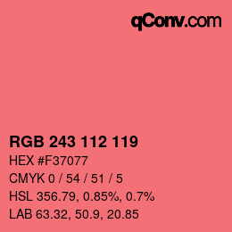 Color code: RGB 243 112 119 | qconv.com