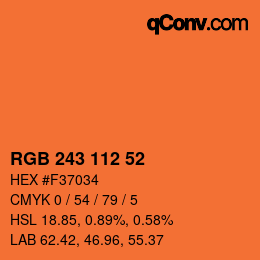 カラーコード: RGB 243 112 52 | qconv.com