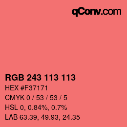 Color code: RGB 243 113 113 | qconv.com