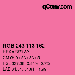 Color code: RGB 243 113 162 | qconv.com