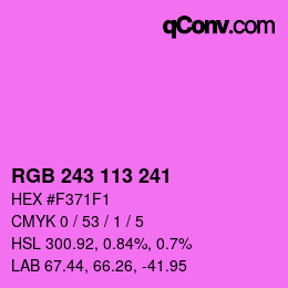 Color code: RGB 243 113 241 | qconv.com
