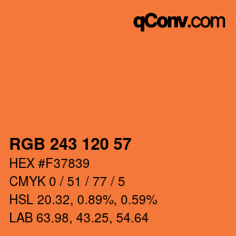 Color code: RGB 243 120 57 | qconv.com