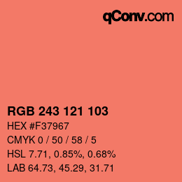 Código de color: RGB 243 121 103 | qconv.com
