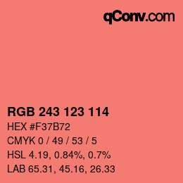 Color code: RGB 243 123 114 | qconv.com