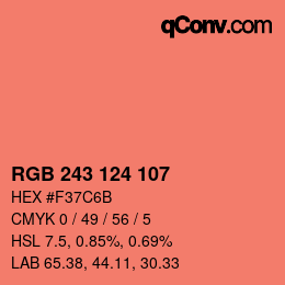 Color code: RGB 243 124 107 | qconv.com