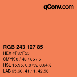 カラーコード: RGB 243 127 85 | qconv.com
