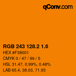 カラーコード: RGB 243 128.2 1.6 | qconv.com