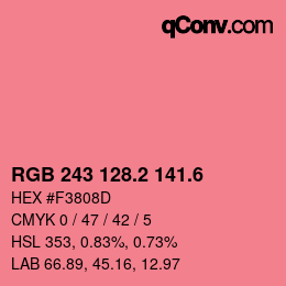 カラーコード: RGB 243 128.2 141.6 | qconv.com