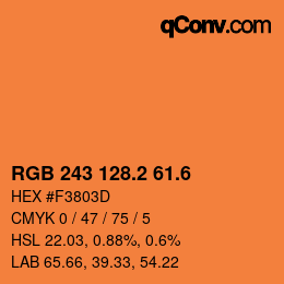 カラーコード: RGB 243 128.2 61.6 | qconv.com