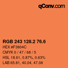 カラーコード: RGB 243 128.2 76.6 | qconv.com