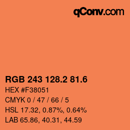 カラーコード: RGB 243 128.2 81.6 | qconv.com