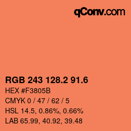 カラーコード: RGB 243 128.2 91.6 | qconv.com