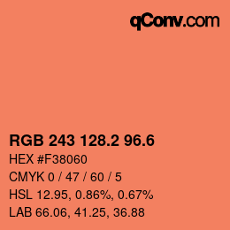 カラーコード: RGB 243 128.2 96.6 | qconv.com