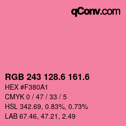 カラーコード: RGB 243 128.6 161.6 | qconv.com