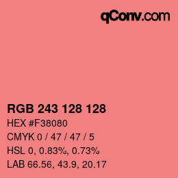 Color code: RGB 243 128 128 | qconv.com