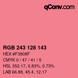Color code: RGB 243 128 143 | qconv.com