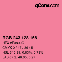Color code: RGB 243 128 156 | qconv.com