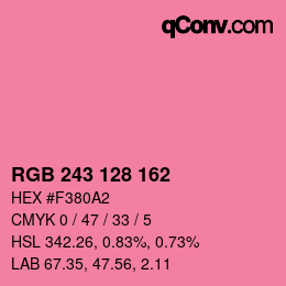 Color code: RGB 243 128 162 | qconv.com