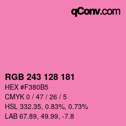 Color code: RGB 243 128 181 | qconv.com