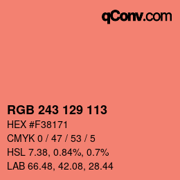 Color code: RGB 243 129 113 | qconv.com