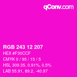 Color code: RGB 243 12 207 | qconv.com