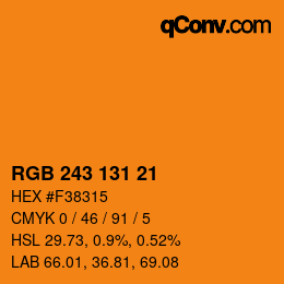Color code: RGB 243 131 21 | qconv.com