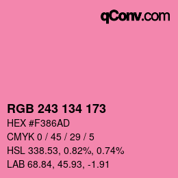 Farbcode: RGB 243 134 173 | qconv.com