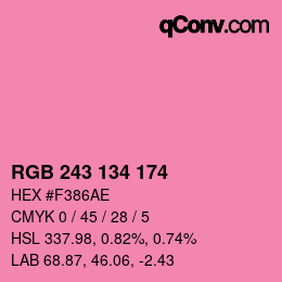 颜色代码: RGB 243 134 174 | qconv.com