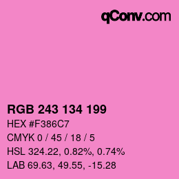 Color code: RGB 243 134 199 | qconv.com
