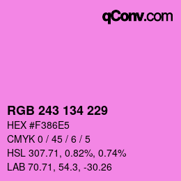 Código de color: RGB 243 134 229 | qconv.com