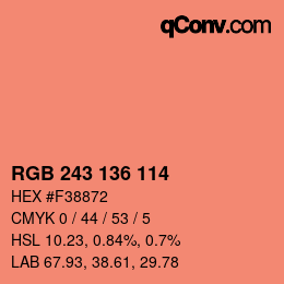 Color code: RGB 243 136 114 | qconv.com