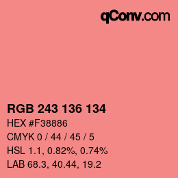 Color code: RGB 243 136 134 | qconv.com