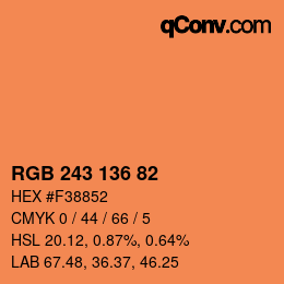 Color code: RGB 243 136 82 | qconv.com